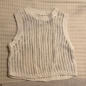 Aerie Ivory Knit Sleeveless Top